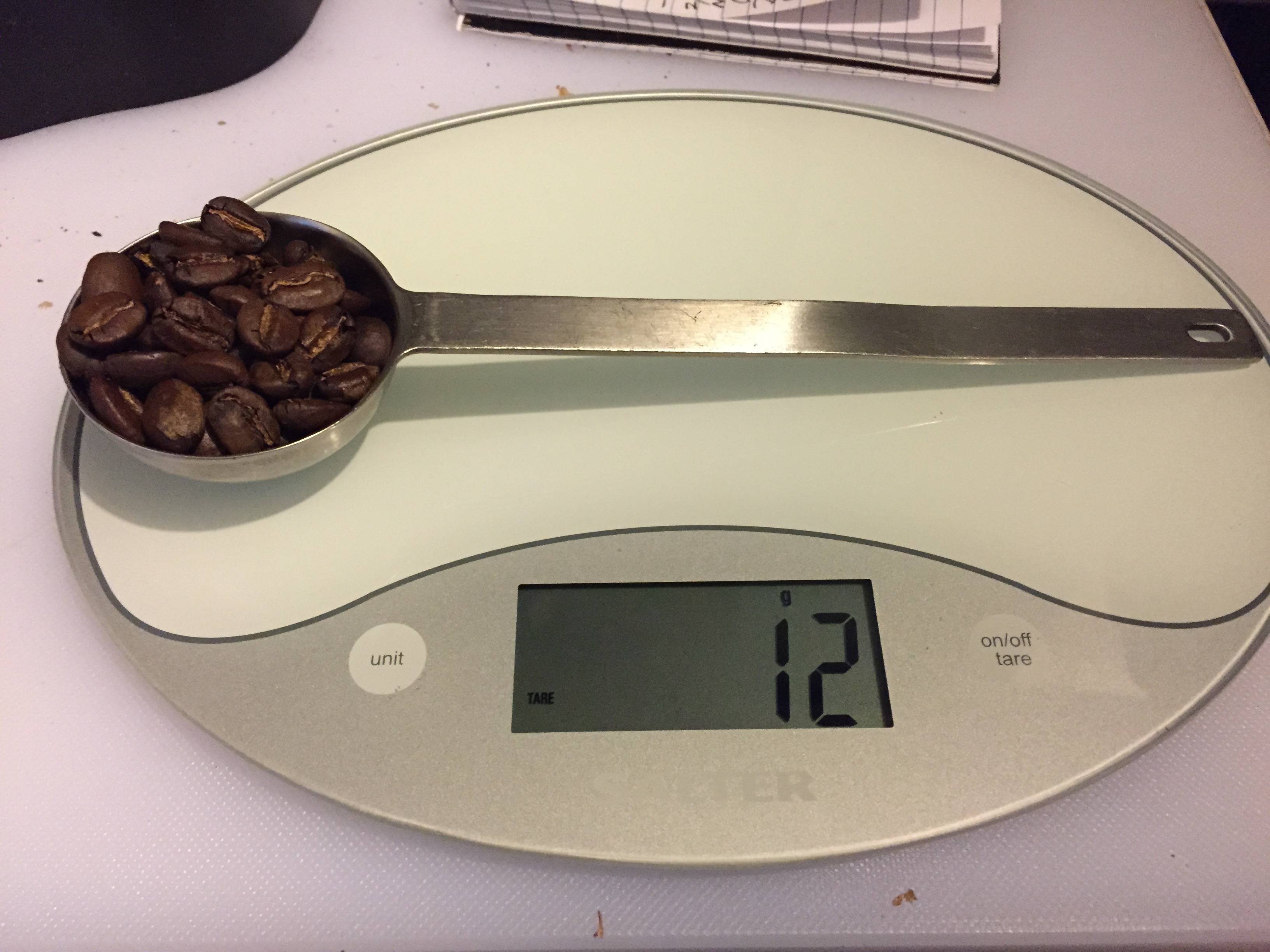 2Tbsp scoop of beans weighing 12g